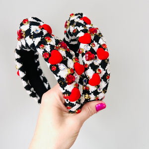Checkered Heart Headband