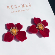 Load image into Gallery viewer, Velour Floral Studs
