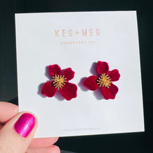 Load image into Gallery viewer, Velour Floral Studs
