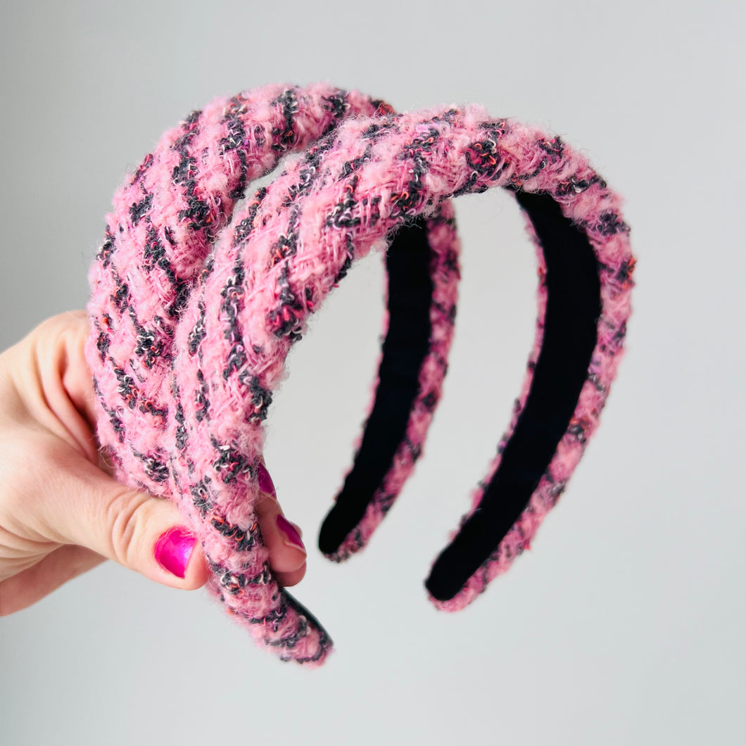 Pink Tweed Headband