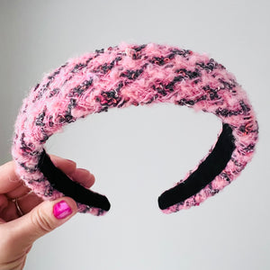 Pink Tweed Headband