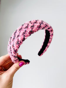 Pink Tweed Headband