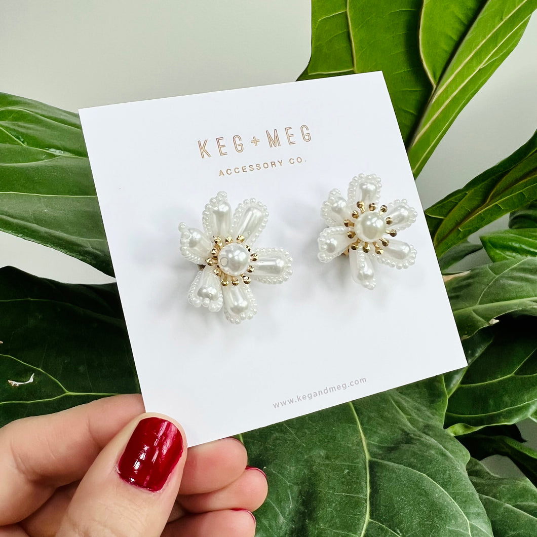 Pearl Flower Earrings