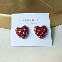 Load image into Gallery viewer, Woven Heart Studs
