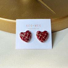 Load image into Gallery viewer, Woven Heart Studs
