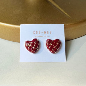 Woven Heart Studs