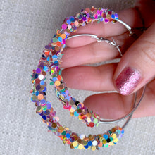 Load image into Gallery viewer, Signature Sparkle Hoops
