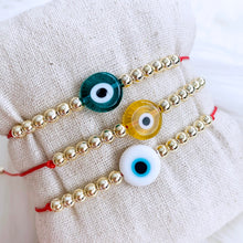 Load image into Gallery viewer, Evil Eye Glass Bead Bracelet
