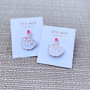 One Finger Salute Pin
