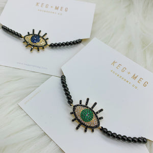 Micro Pavé Evil Eye Bracelet