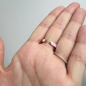 Pink Enamel Eye Ring