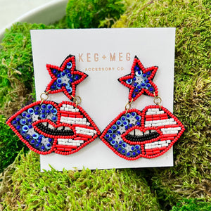 Patriotic Kiss Earrings