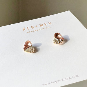 Blush Heart Studs