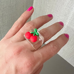 Heart Acrylic Block Rings
