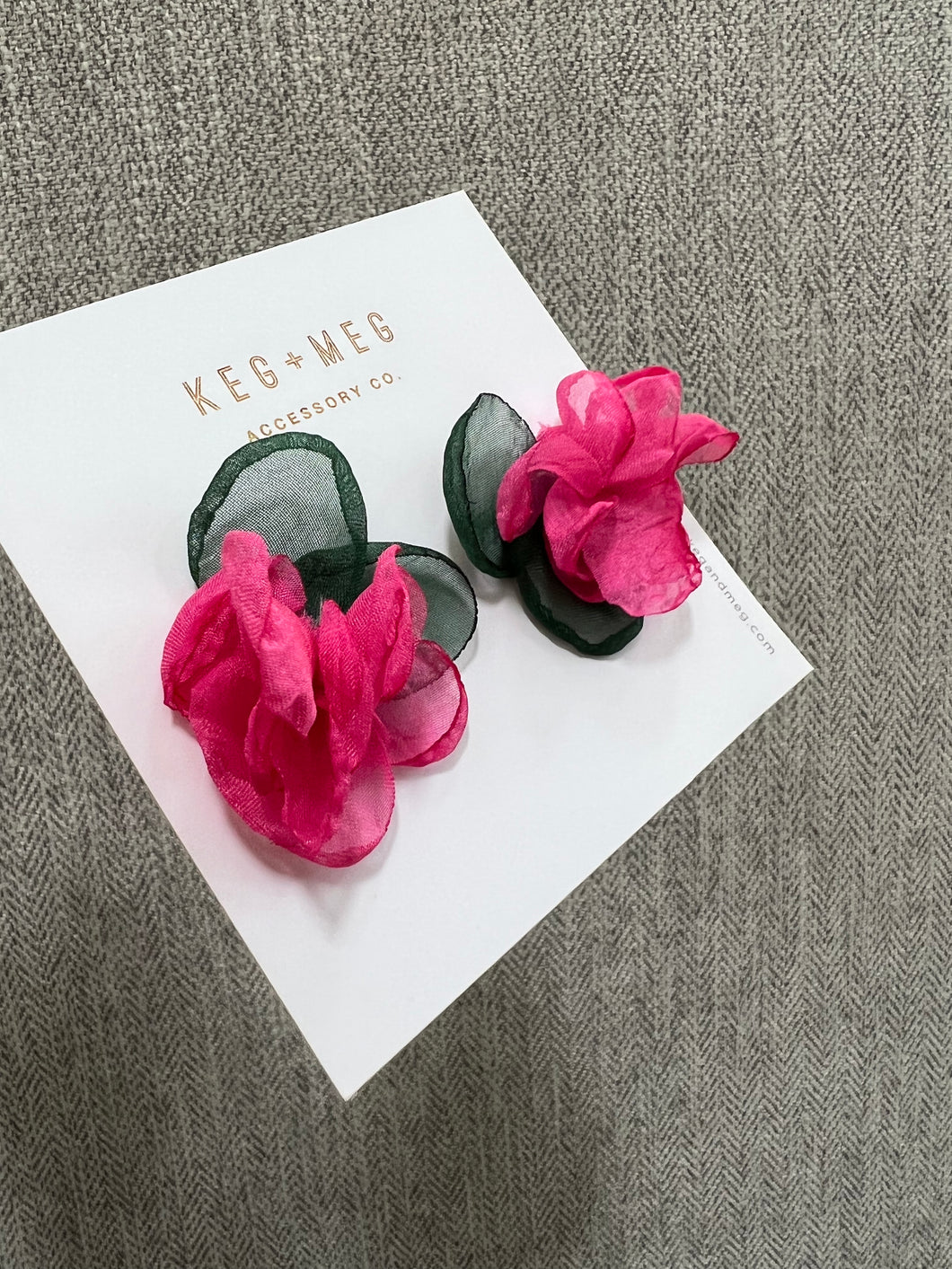 Fabric Flower Earrings