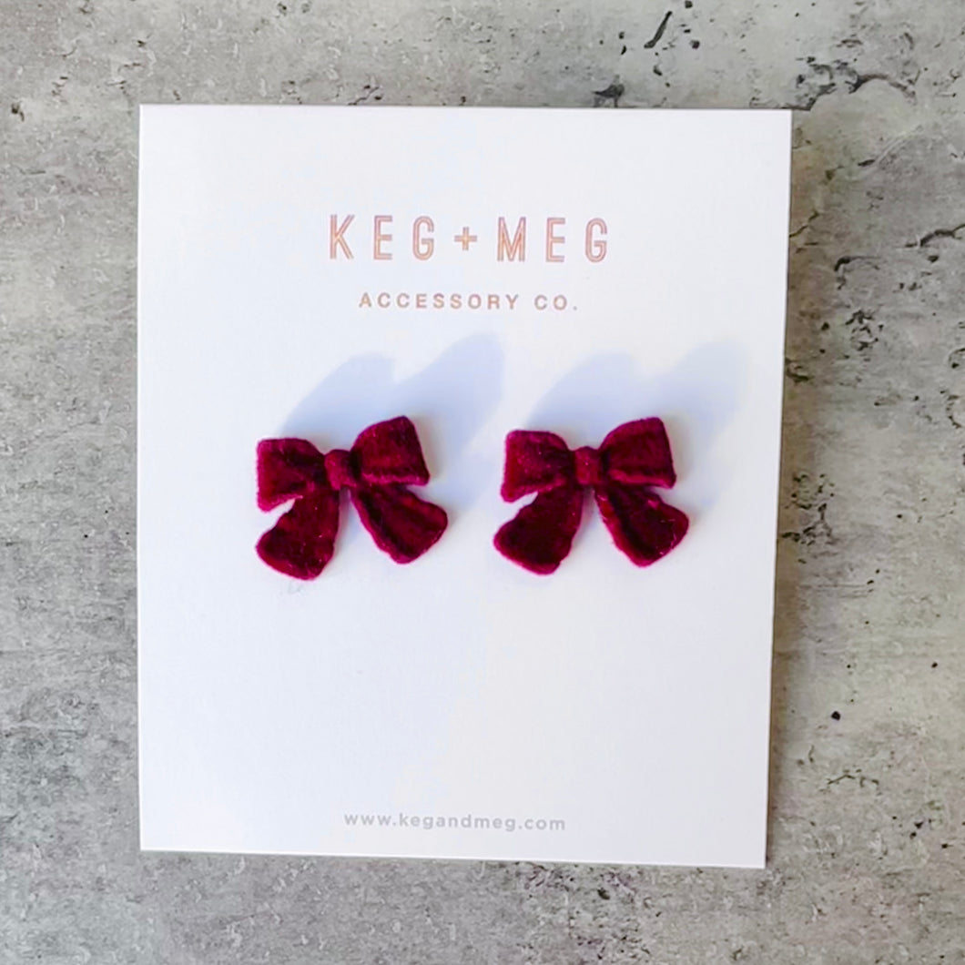 Velour Bow Earrings