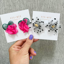 Load image into Gallery viewer, Fabric Flower Earrings
