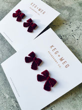 Load image into Gallery viewer, Velour Bow Earrings
